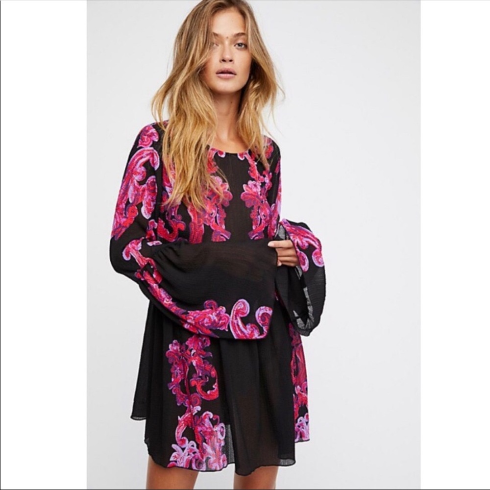 FREE PEOPLE PRINTED SYMPHONY SLIP DRESS